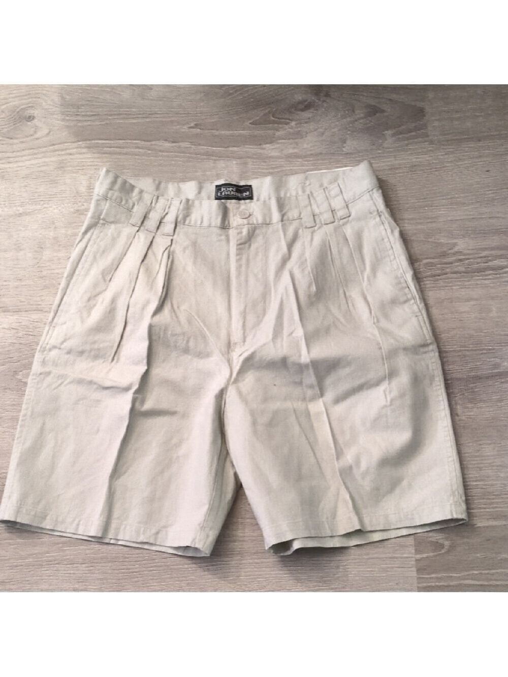 Jon Lauren Cream Pleated Shorts Size 32